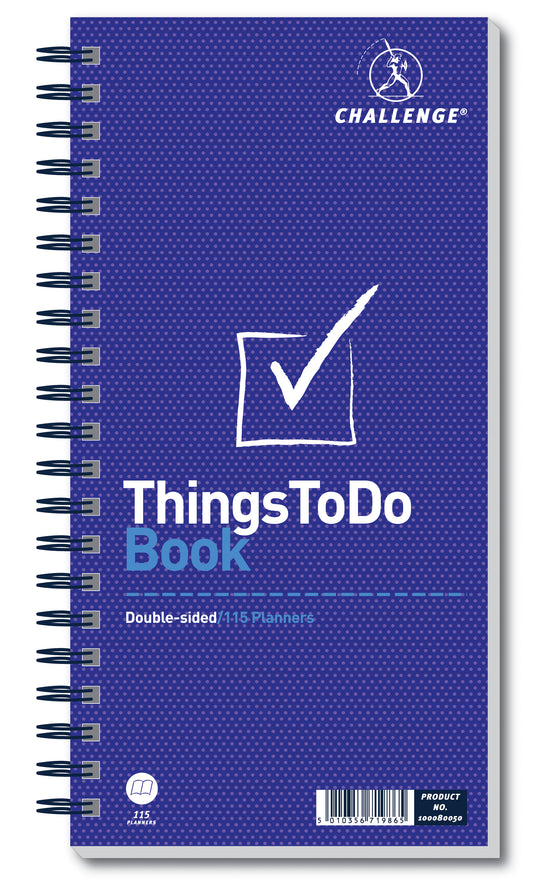 Challenge 280x141mm Things To Do Today Book Wirebound 115 Pages - 100080050 - NWT FM SOLUTIONS - YOUR CATERING WHOLESALER