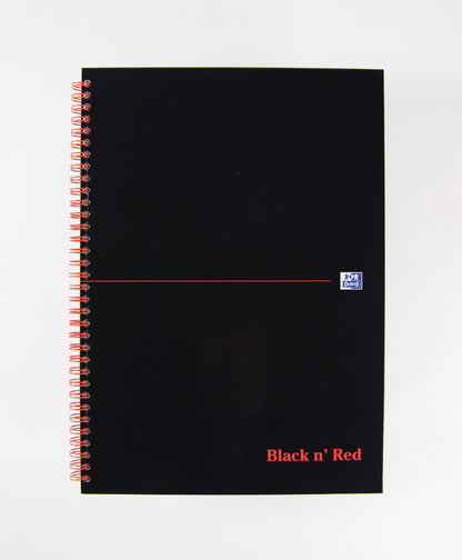 Black n Red Notebook Wirebound A4 Hardback A-Z Ruled 140 Pages 100080232 - NWT FM SOLUTIONS - YOUR CATERING WHOLESALER