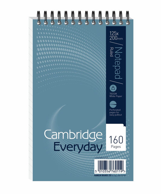 Cambridge Reporters Notebook Wirebound Headbound 125x200mm 160 Pages (Pack 10) 100080235 - NWT FM SOLUTIONS - YOUR CATERING WHOLESALER