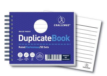 Challenge Duplicate Book Carbonless Wirebound Ruled 105x130mm (Pack 5) 100080427