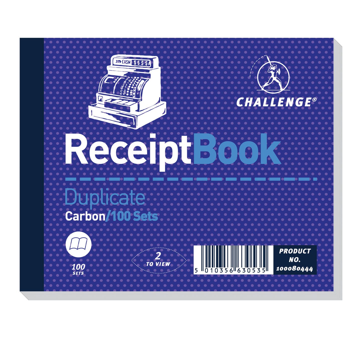 Challenge 105x130mm Duplicate Receipt Book Carbon Taped Cloth Binding 100 Sets (Pack 5) - 100080444 - NWT FM SOLUTIONS - YOUR CATERING WHOLESALER