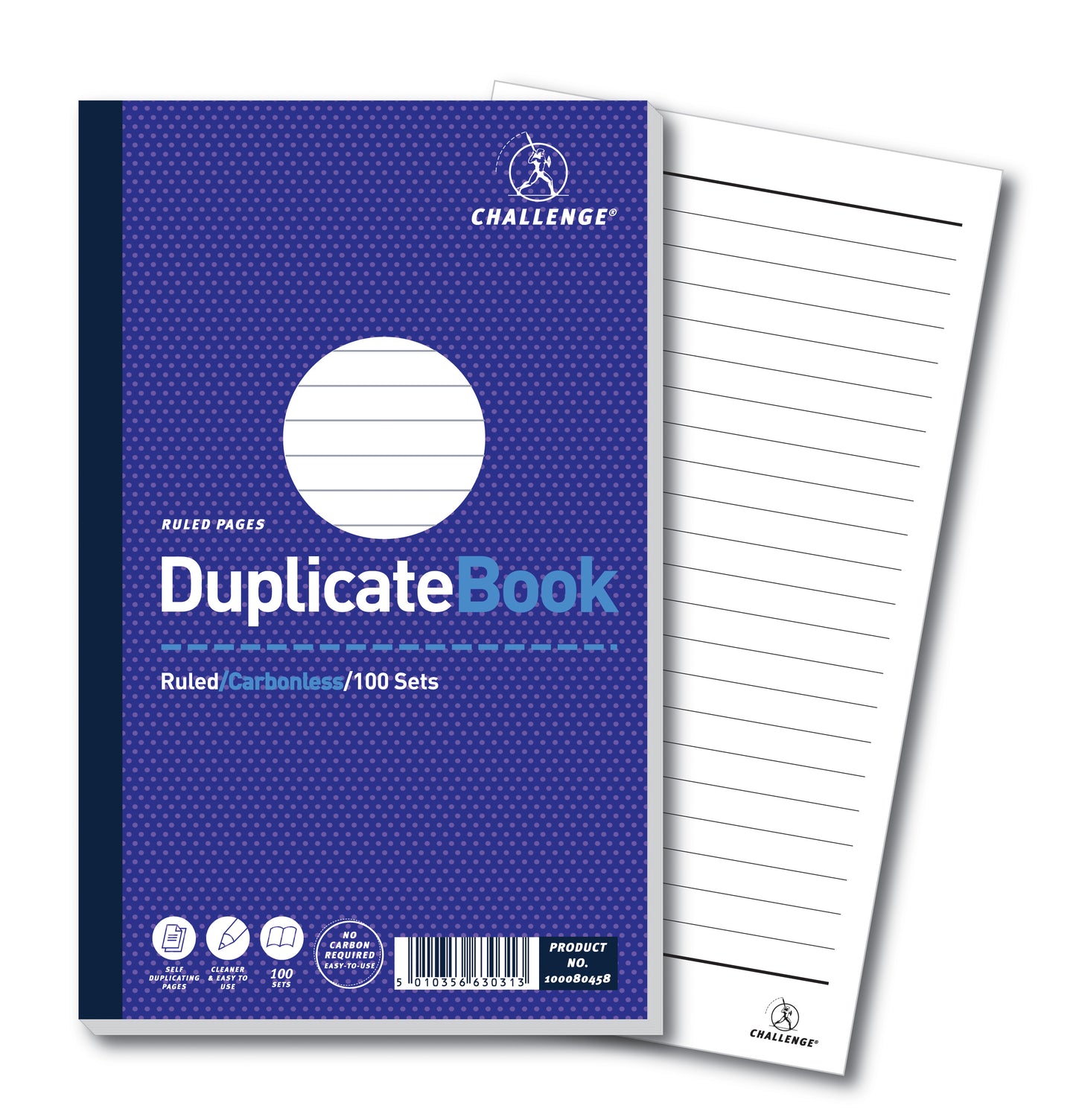 Challenge 210x130mm Duplicate Book Carbonless Ruled Taped Cloth Binding 100 Sets (Pack 5) - 100080458