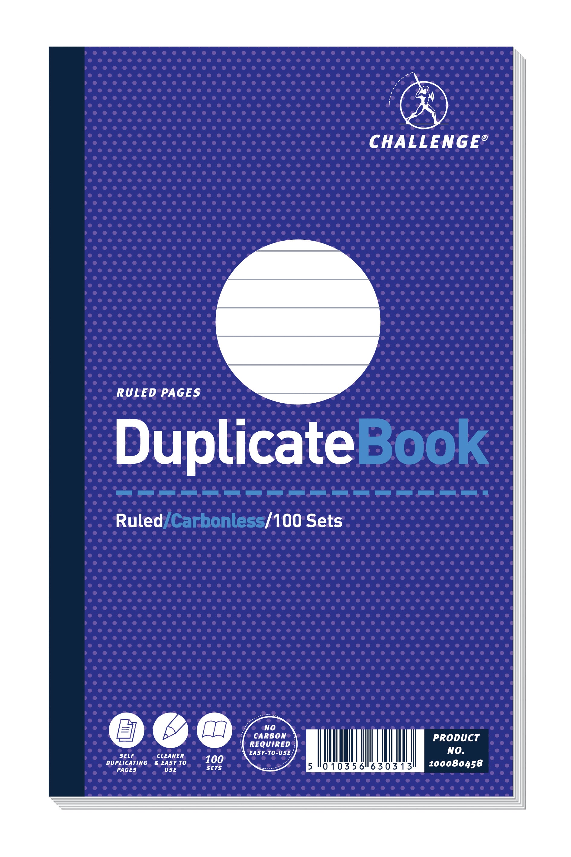 Challenge 210x130mm Duplicate Book Carbonless Ruled Taped Cloth Binding 100 Sets (Pack 5) - 100080458 - NWT FM SOLUTIONS - YOUR CATERING WHOLESALER