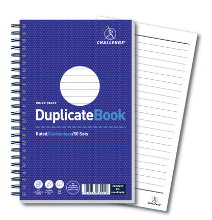 Challenge Duplicate Book Carbonless Wirebound Ruled 210x130mm (Pack 5) 100080469