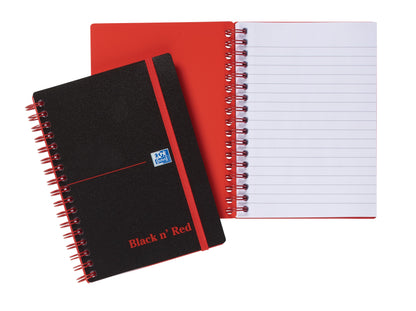 Oxford Black n Red Notebook A6 Poly Cover Wirebound Ruled 140 Pages (Pack 5) 100080476