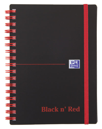 Oxford Black n Red Notebook A6 Poly Cover Wirebound Ruled 140 Pages (Pack 5) 100080476 - NWT FM SOLUTIONS - YOUR CATERING WHOLESALER