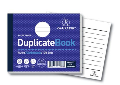 Challenge 105x130mm Duplicate Book Carbonless Ruled Taped Cloth Binding 100 Sets (Pack 5) - 100080487