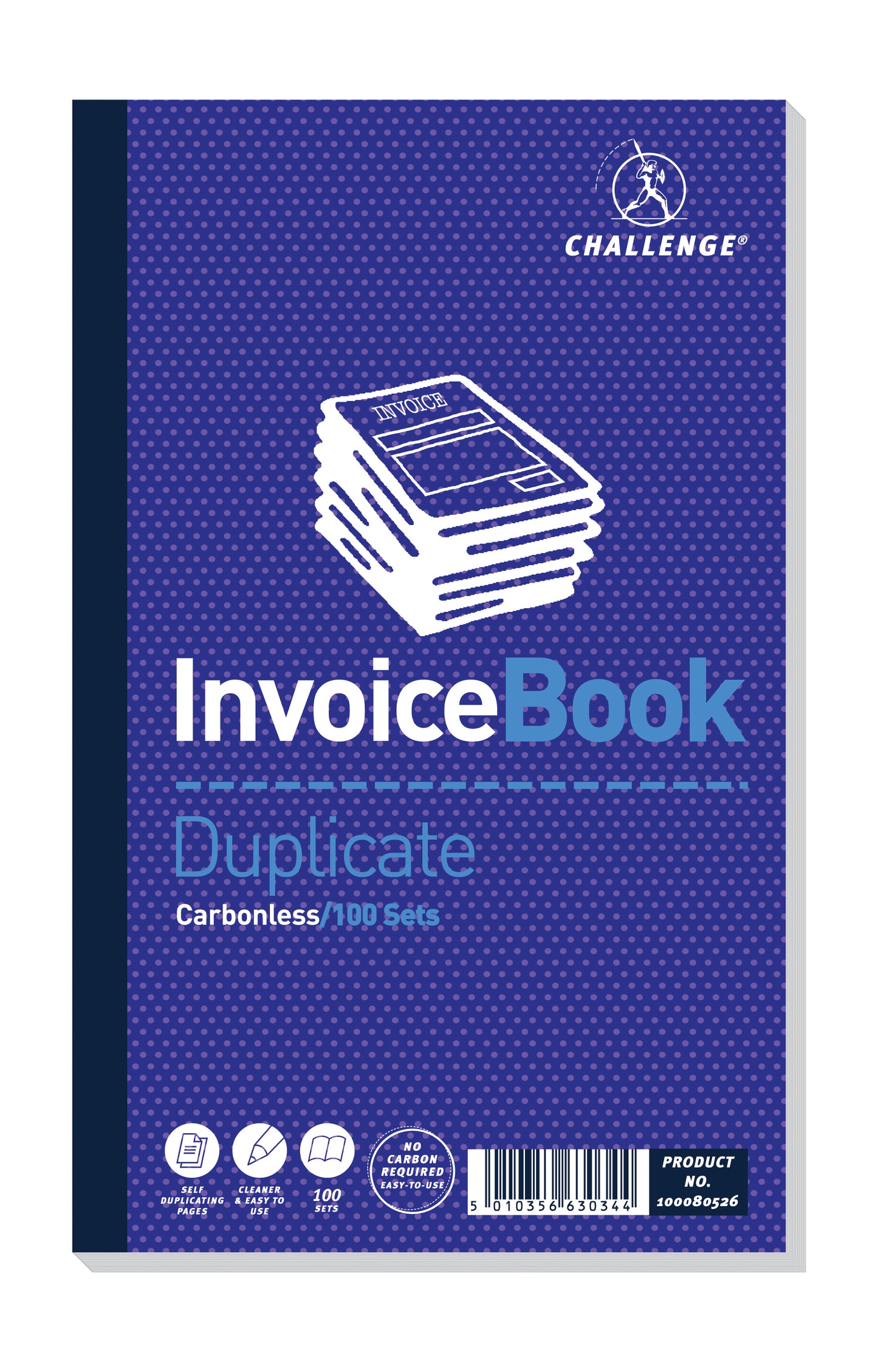 Challenge Duplicate Invoice Book 210x130mm Card Cover Without VAT 100 Sets (Pack 5) 100080526 - NWT FM SOLUTIONS - YOUR CATERING WHOLESALER