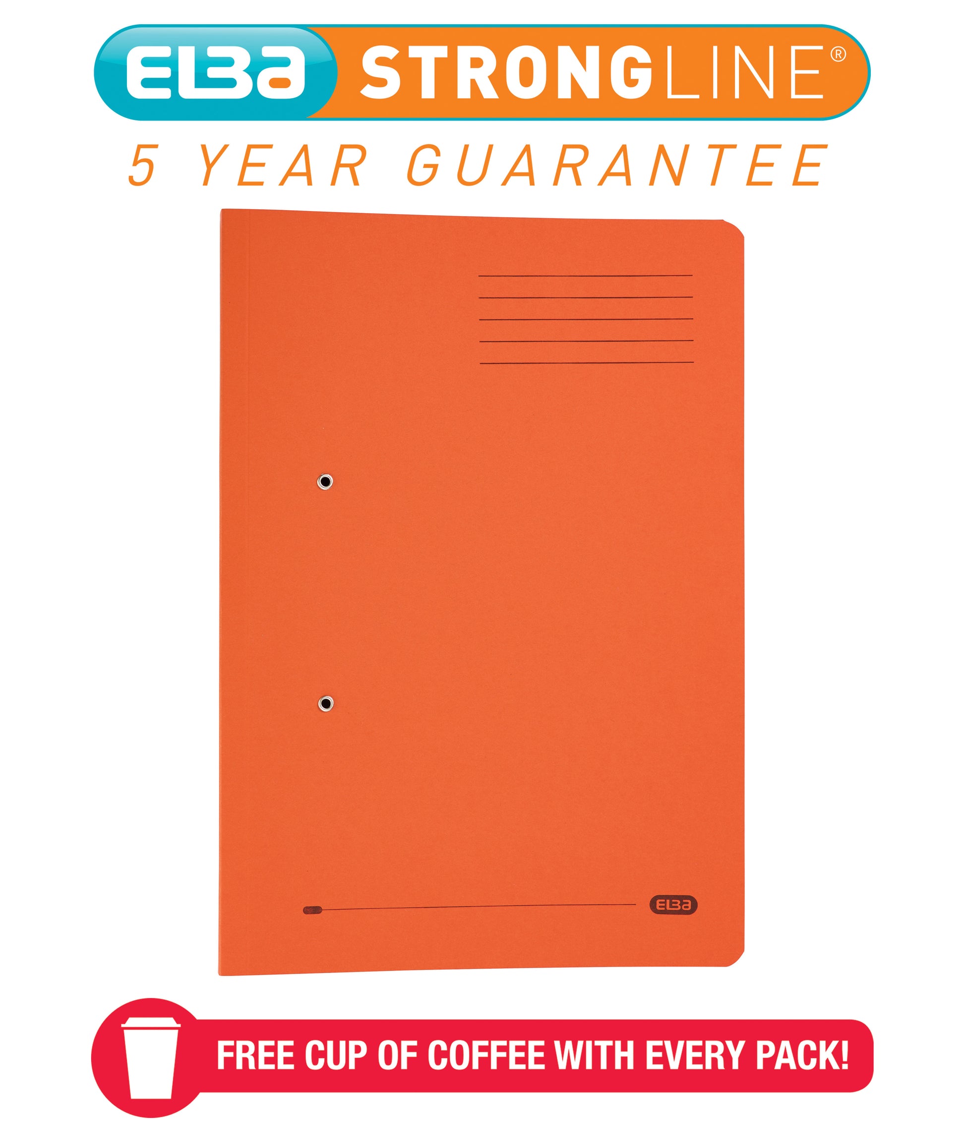 Elba Stratford Spring Pocket Transfer File Manilla Foolscap 320gsm Orange (Pack 25) - 100090148 - NWT FM SOLUTIONS - YOUR CATERING WHOLESALER