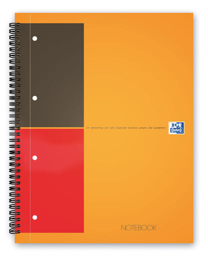 Oxford International Wirebound Notebook A4+ Perforated 160 Pages Orange 100104036 - NWT FM SOLUTIONS - YOUR CATERING WHOLESALER