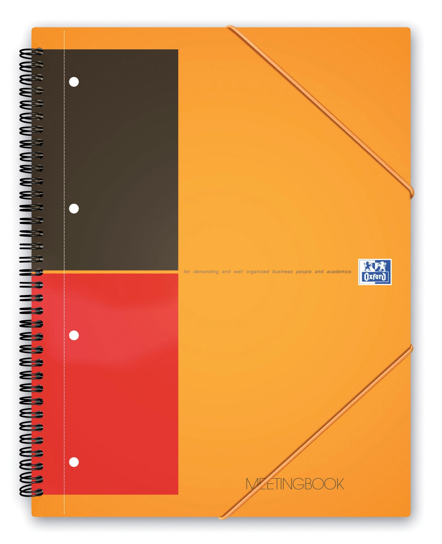 Oxford International Wirebound PP Meeting Book A4+ Perforated 4 Holes 160 Pages Orange 100104296 - NWT FM SOLUTIONS - YOUR CATERING WHOLESALER