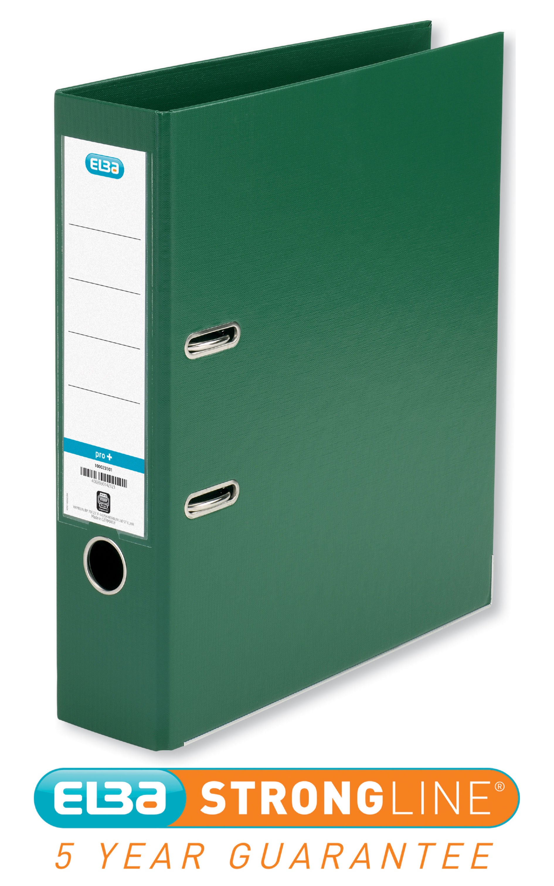 Elba Smart Pro+ Lever Arch File A4 80mm Spine Polypropylene Green 100202174 - NWT FM SOLUTIONS - YOUR CATERING WHOLESALER