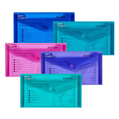 Snopake Polyfile Wallet File Polypropylene DL Electra Assorted Colours (Pack 5) - 10035