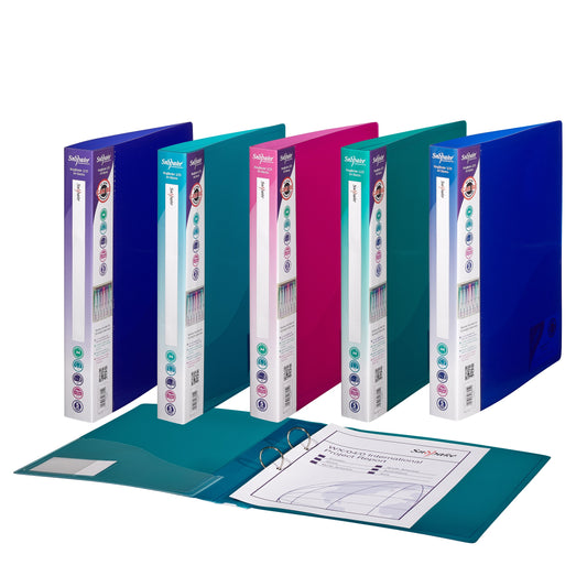 Snopake Superline Ring Binder 2 O-Ring A4 25mm Rings Electra Assorted (Pack 10) - 10165 - NWT FM SOLUTIONS - YOUR CATERING WHOLESALER