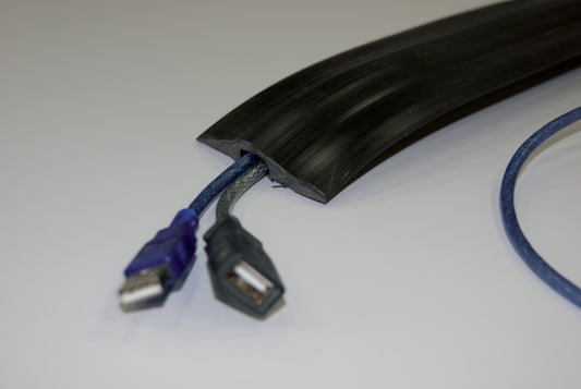 Kensington Rubber Cable Cover Double Channel 2x10mm 1.5m Length Black 59101 - NWT FM SOLUTIONS - YOUR CATERING WHOLESALER