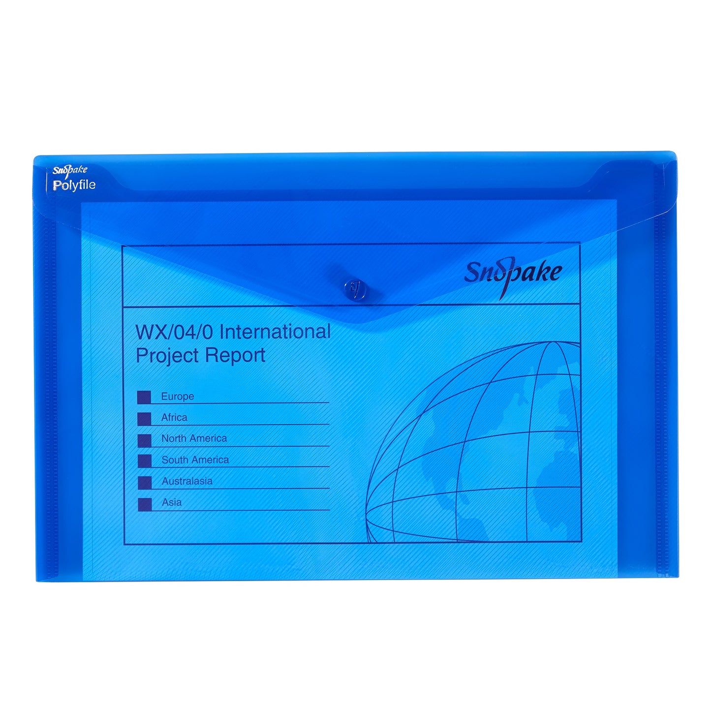 Snopake Polyfile Wallet File Polypropylene Foolscap Electra Blue (Pack 5) - 11164