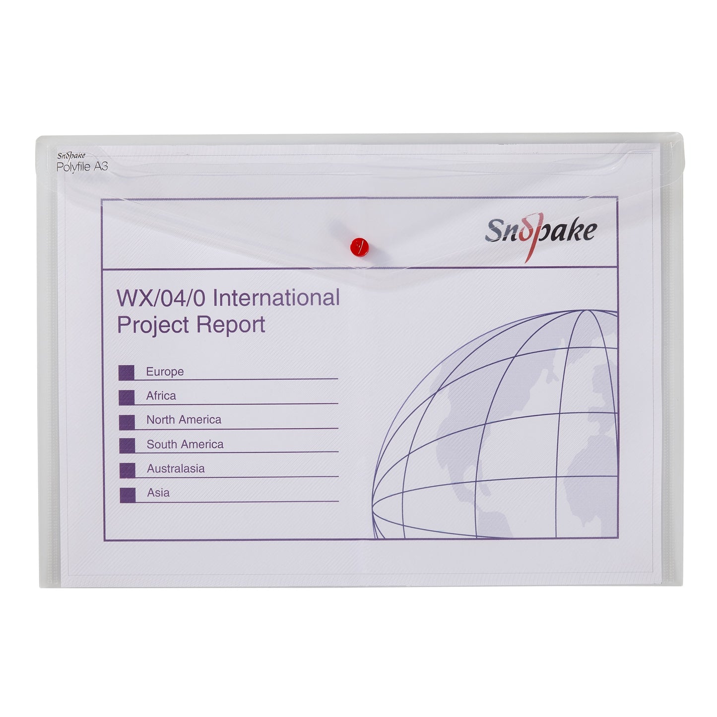 Snopake Polyfile Wallet File Polypropylene A3 Clear (Pack 5) - 11174