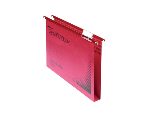 Rexel Crystalfile Classic Foolscap Suspension File Manilla 30mm Red (Pack 50) 70622 - NWT FM SOLUTIONS - YOUR CATERING WHOLESALER