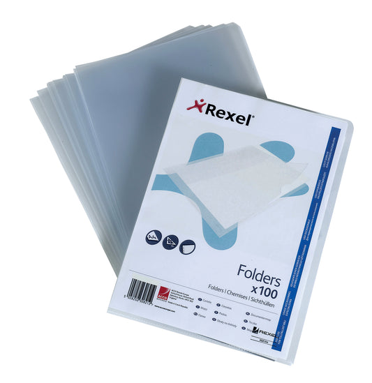 Rexel SuperFine Folders Polypropylene A4 110 Micron Clear (Pack 100) 12175 - NWT FM SOLUTIONS - YOUR CATERING WHOLESALER