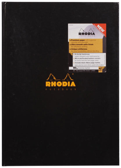 Rhodia A4 Casebound Hard Cover Notebook Ruled 192 Pages (Pack 3) 119230C - NWT FM SOLUTIONS - YOUR CATERING WHOLESALER