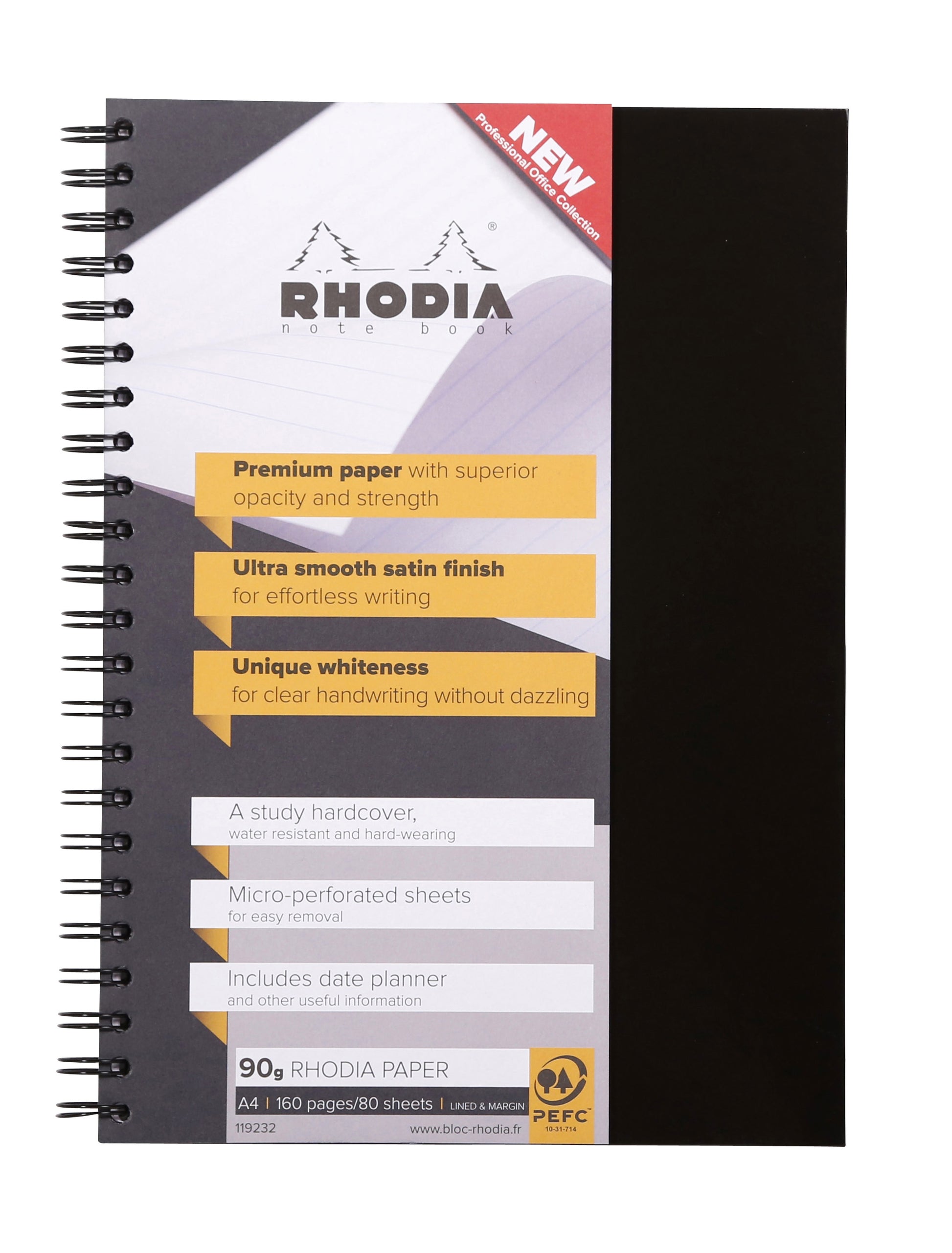 Rhodia A4 Wirebound Hard Cover Notebook Ruled 160 Pages (Pack 3) 119232C - NWT FM SOLUTIONS - YOUR CATERING WHOLESALER