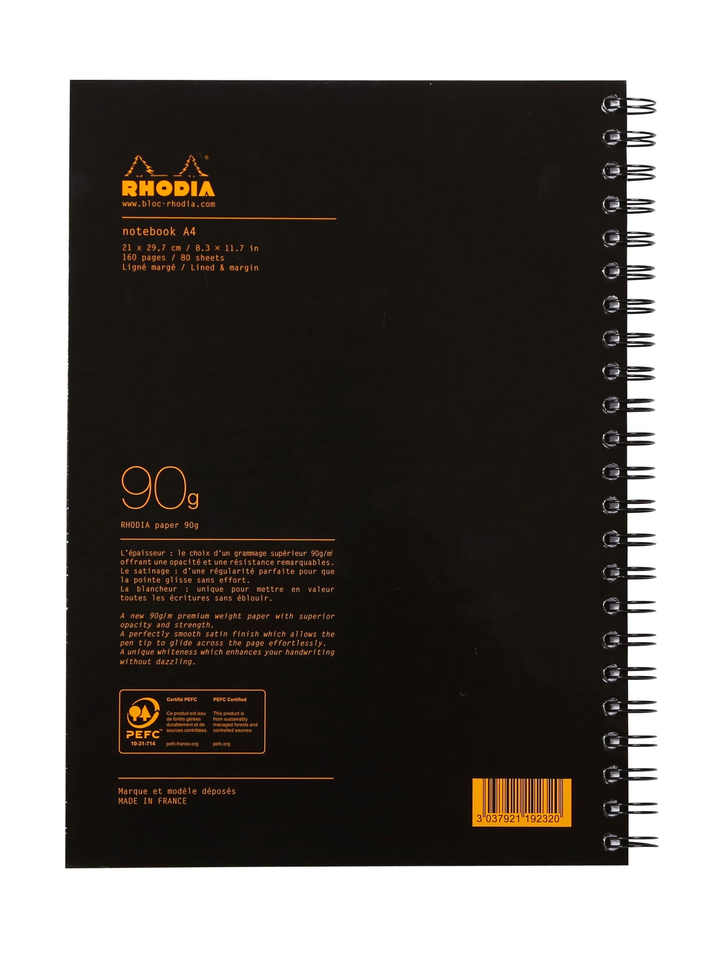 Rhodia A4 Wirebound Hard Cover Notebook Ruled 160 Pages (Pack 3) 119232C