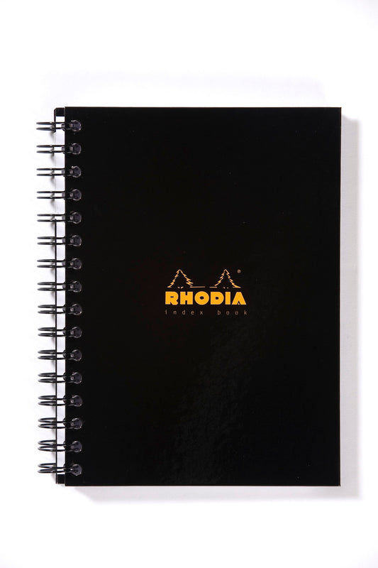 Rhodia A5 Wirebound Hard Cover Business Book A-Z Index Ruled 160 Pages Black (Pack 3) - 119241C - NWT FM SOLUTIONS - YOUR CATERING WHOLESALER