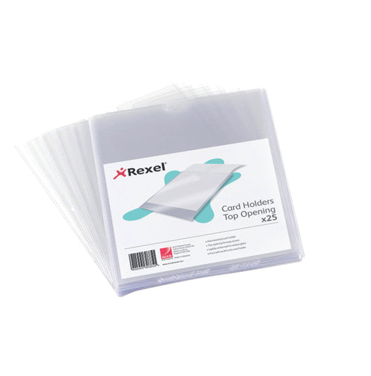 Rexel Nyrex Card Holder Polypropylene 152x102mm Top Opening Clear (Pack 25) 12030 - NWT FM SOLUTIONS - YOUR CATERING WHOLESALER