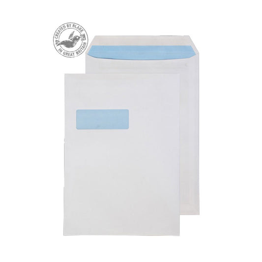 Purely Everyday C4 White Windowed Press Seal Envelopes 250's - NWT FM SOLUTIONS - YOUR CATERING WHOLESALER