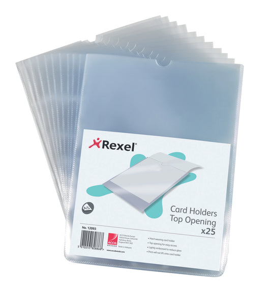 Rexel Nyrex Card Holder Polypropylene A5 Top Opening Clear (Pack 25) 12093 - NWT FM SOLUTIONS - YOUR CATERING WHOLESALER