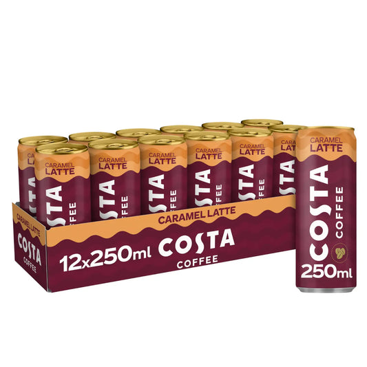 Costa Coffee Caramel Latte Iced Coffee 12x250ml - NWT FM SOLUTIONS - YOUR CATERING WHOLESALER