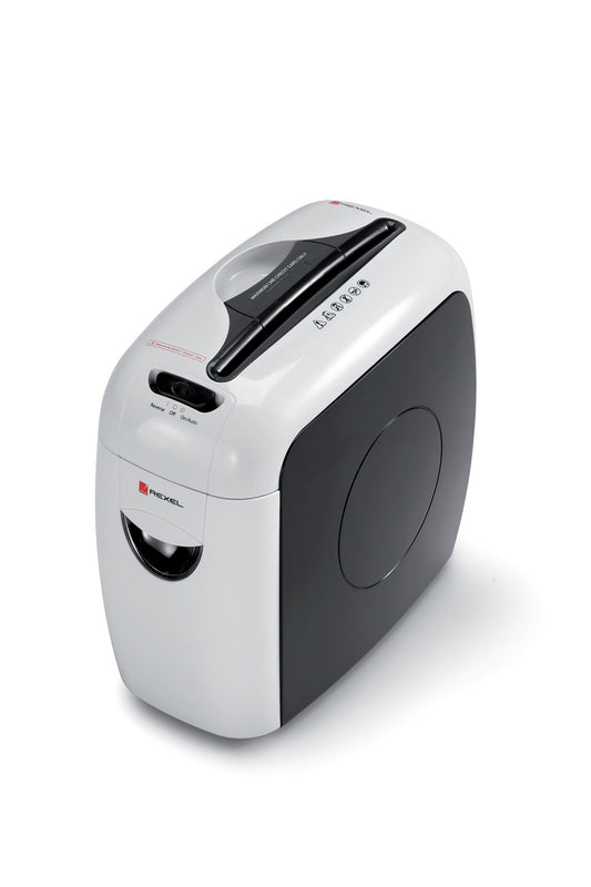 Rexel Style Cross Cut Shredder 7.5 Litre 5 Sheet Black/White 2101942UK - NWT FM SOLUTIONS - YOUR CATERING WHOLESALER