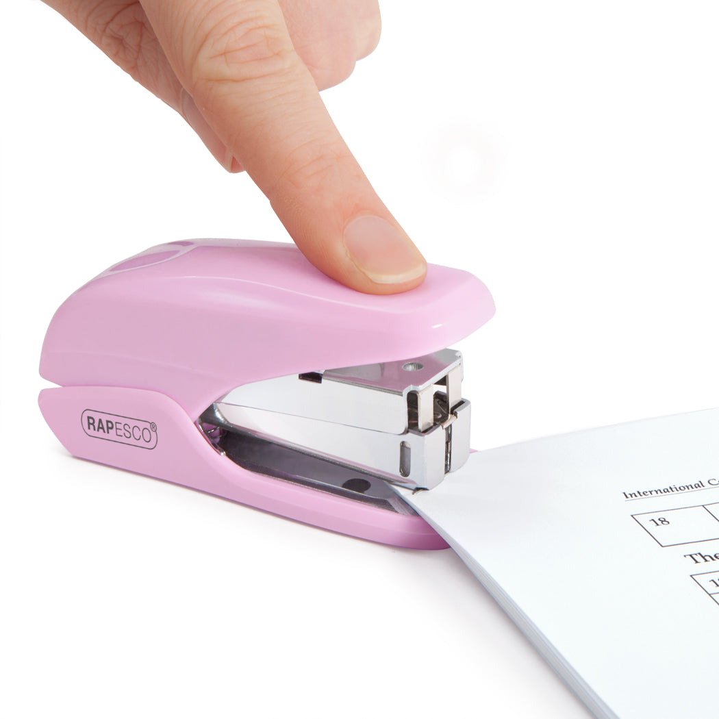 Rapesco X5 Mini Less Effort Stapler Plastic 20 Sheet Pink - 1337