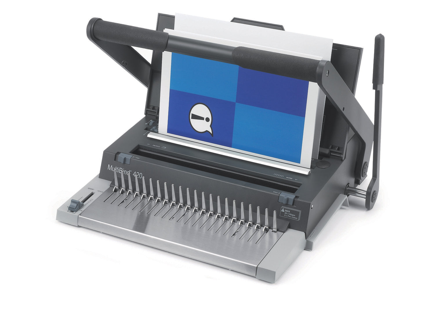 GBC MultiBind 420 Manual Comb and Wire Binding Machine Dark Grey 4400435 - NWT FM SOLUTIONS - YOUR CATERING WHOLESALER