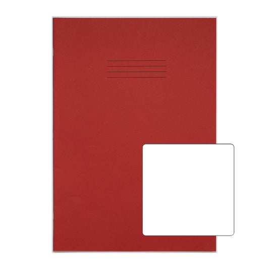 Rhino A4 Plus Exercise Book Red Plain 80 page (Pack 50) VDU080-010 - NWT FM SOLUTIONS - YOUR CATERING WHOLESALER