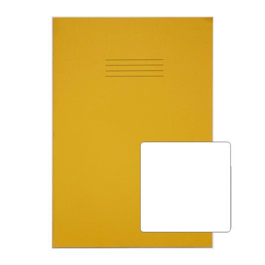 Rhino A4 Plus Exercise Book Yellow Plain 80 page (Pack 50) VDU080-113 - NWT FM SOLUTIONS - YOUR CATERING WHOLESALER
