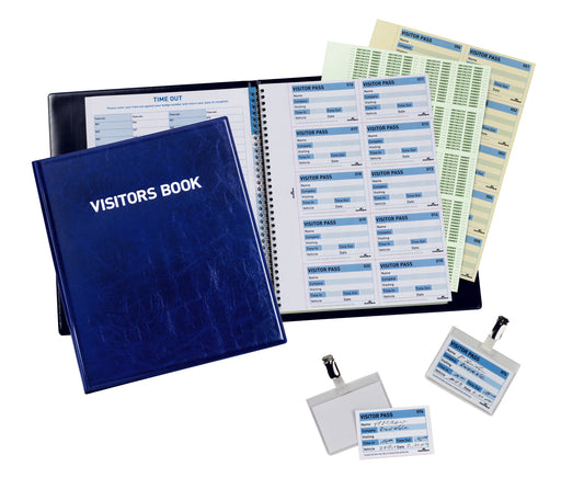 Durable Visitor Book 100 with 100 Badge Insert Refills 60x90mm 146365 - NWT FM SOLUTIONS - YOUR CATERING WHOLESALER