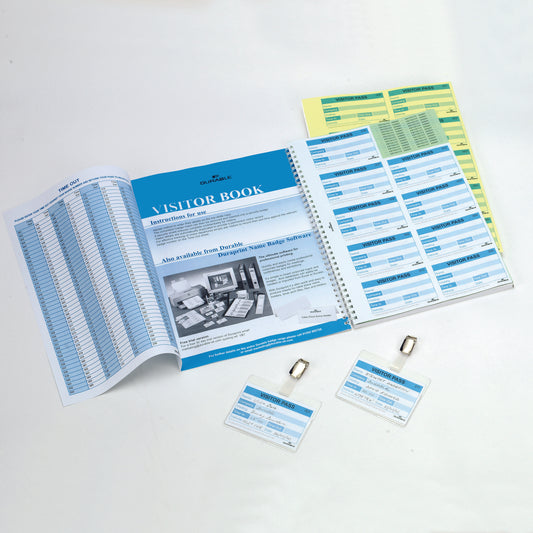 Durable Visitor Book 100 Badge Insert Refill 60x90mm (Pack 100) 146465 - NWT FM SOLUTIONS - YOUR CATERING WHOLESALER