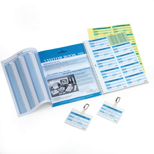 Durable Visitor Book 300 Badge Insert Refill 60x90mm (Pack 300) 146600 - NWT FM SOLUTIONS - YOUR CATERING WHOLESALER