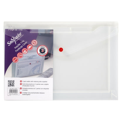 Snopake Polyfile Trio Wallet File Polypropylene Foolscap Clear (Pack 5) - 14966