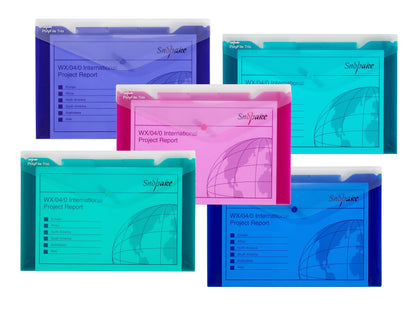 Snopake Polyfile Trio Wallet File Polypropylene Foolscap Electra Assorted Colours (Pack 5) - 14967