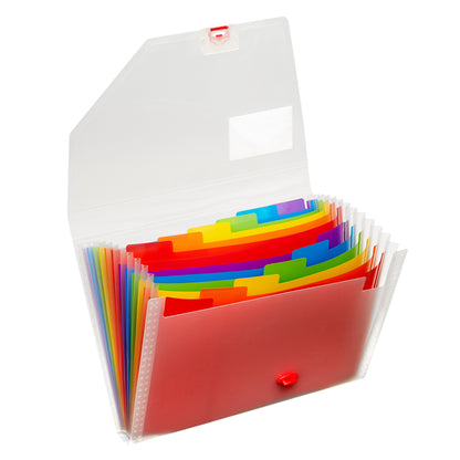 Snopake Rainbow Exanding File Polypropylene A4 13 Part Clear - 15768