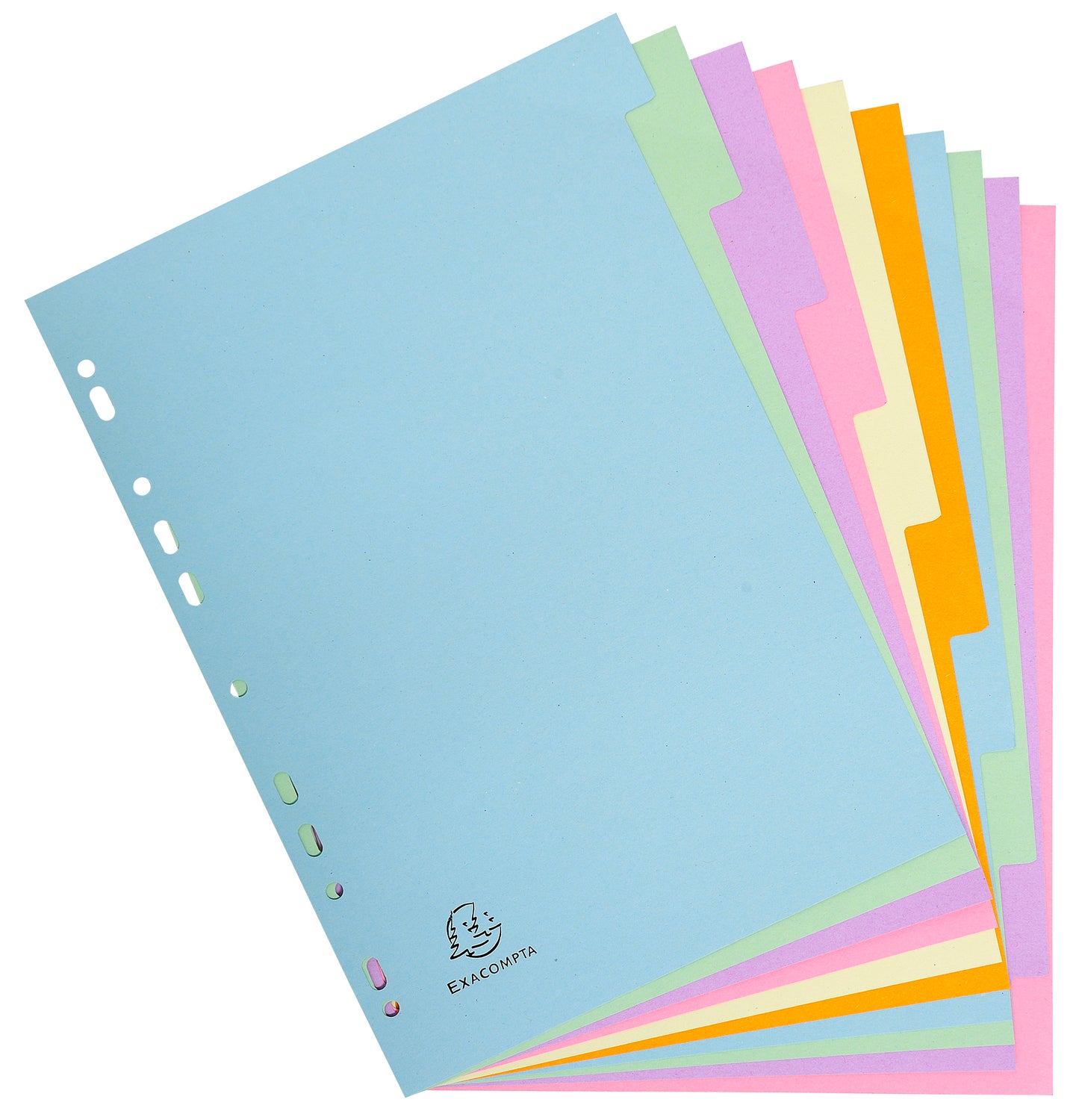 Exacompta Forever Recycled Divider 10 Part A4 170gsm Card Assorted Colours - 1610E