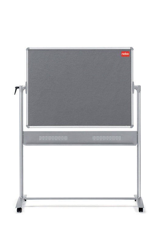 Nobo Mobile Combination Grey Felt/Magnetic Whiteboard Aluminium Frame 900x1200mm 1901043 - NWT FM SOLUTIONS - YOUR CATERING WHOLESALER