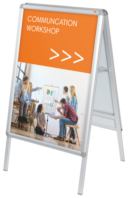 Nobo A Board Snap Frame Poster Display A1 Aluminium Frame Plastic Front Silver 1902206