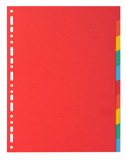 Exacompta Forever Recycled Divider 10 Part A4 220gsm Card Vivid Assorted Colours - 2010E - NWT FM SOLUTIONS - YOUR CATERING WHOLESALER