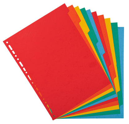 Exacompta Forever Recycled Divider 10 Part A4 220gsm Card Vivid Assorted Colours - 2010E