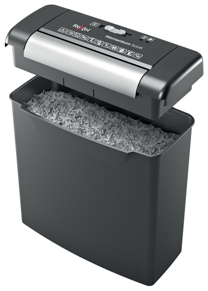 Rexel Momentum S206 Strip Cut Shredder 9 Litre 6 Sheet Black 2104568