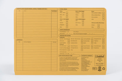 Guildhall Pre-Printed HR File Manilla 244x355mm 315gsm Yellow (Pack 50) - 211/1300Z