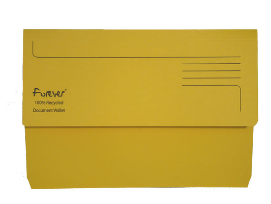 Exacompta Forever Document Wallet Manilla Foolscap Half Flap 290gsm Yellow (Pack 25) - 211/5003Z - NWT FM SOLUTIONS - YOUR CATERING WHOLESALER
